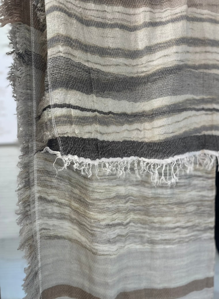 Roots Fluff shawl middle rectangular wool cotton and wool blend