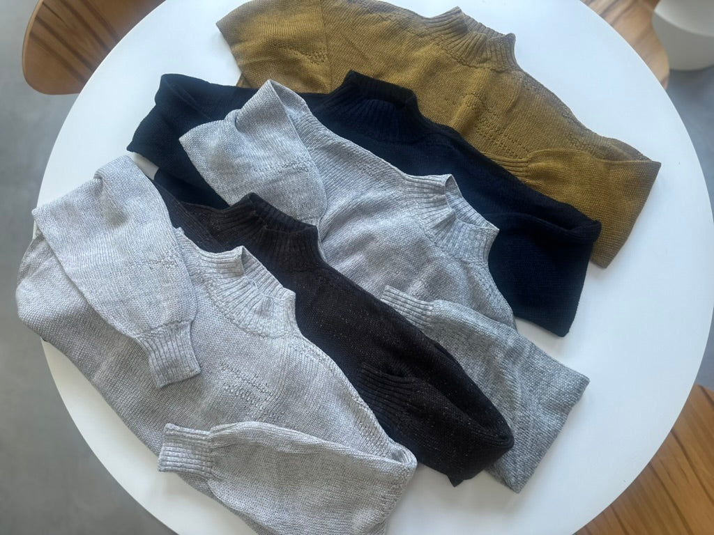 Mock Merino Cotton Tsuki Sweater