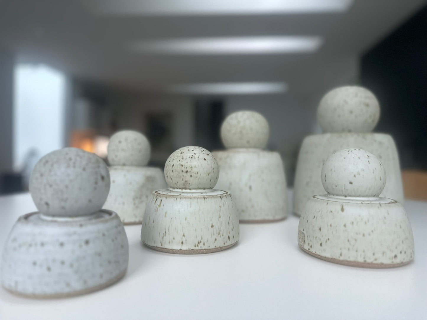 Alabaster White Stash Ceramic Jar Vessels Medium