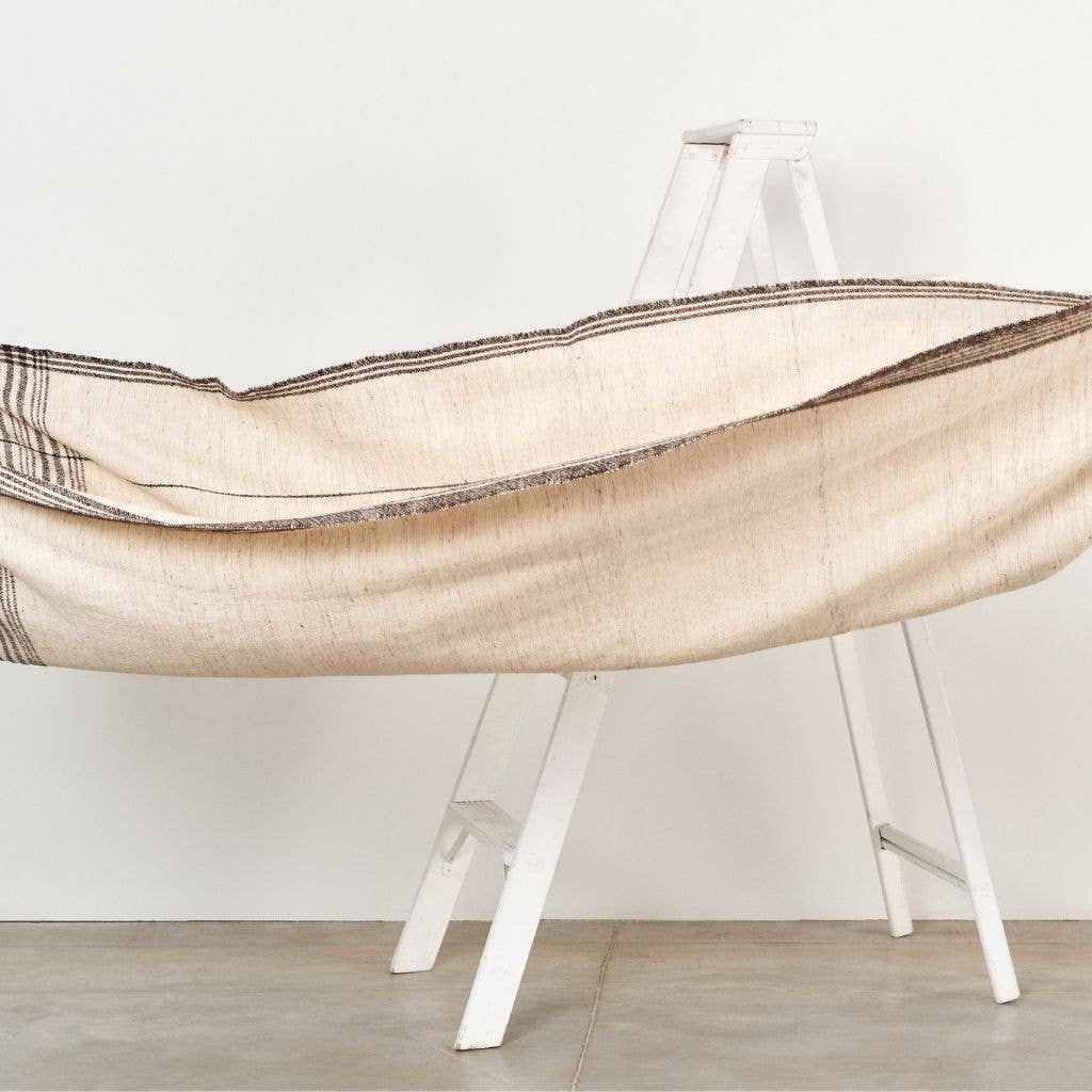 Variously - Seytu Undyed White and Black Handloom Throw