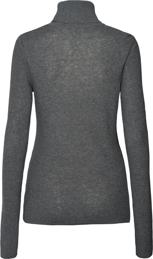 gai-lisva - Cathrine L/S Knit Turtelneck GOTS 243975 - Dark Grey Melangè: M