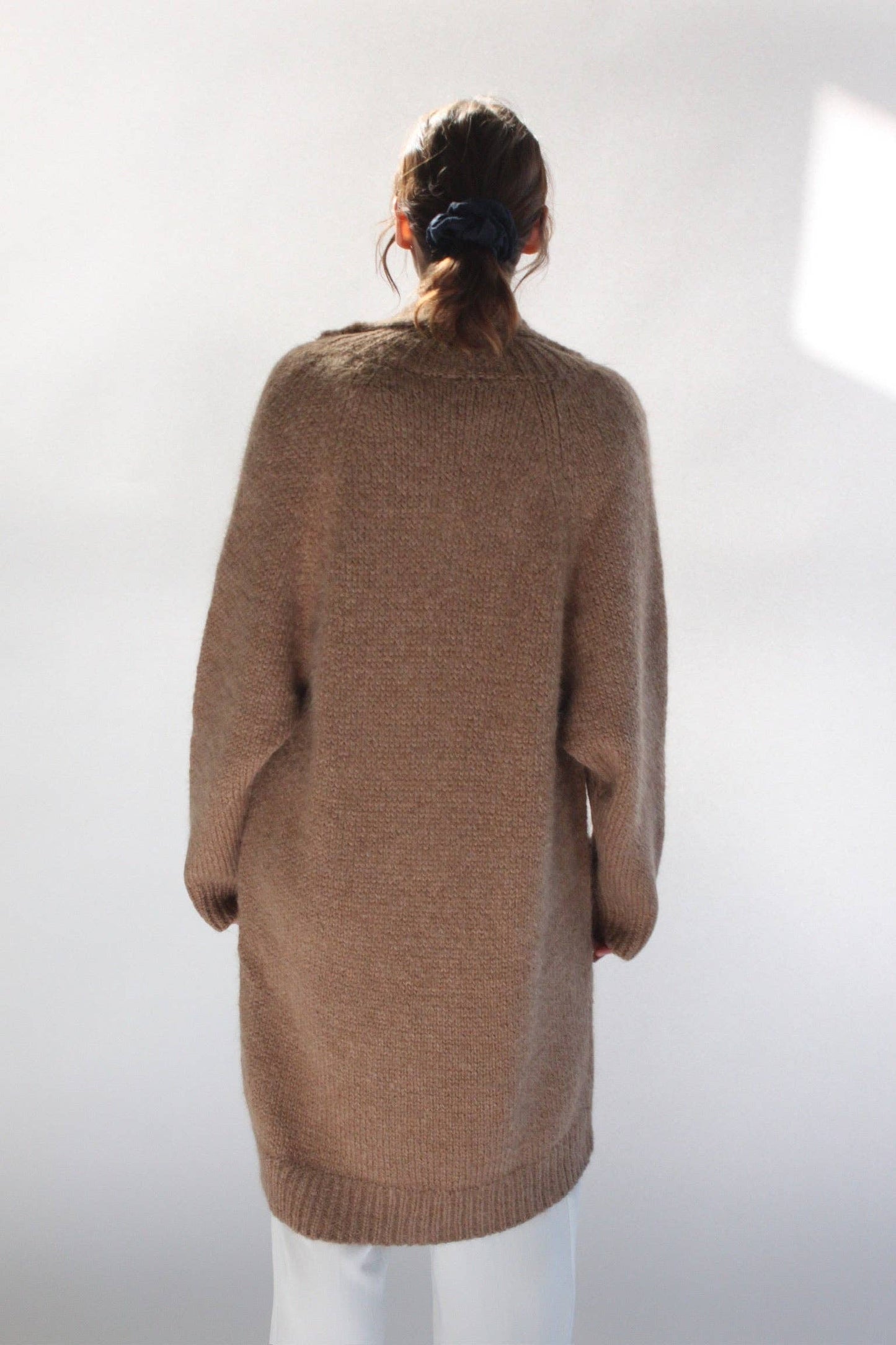 Na Nin - Martie Knitted Suri Alpaca Coat: Jute / O/S