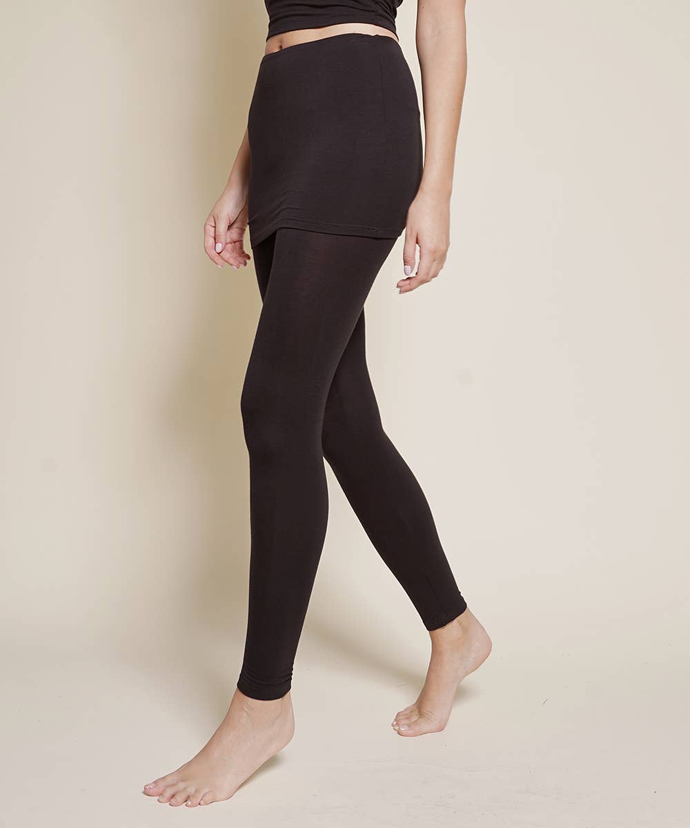 Studio Ko Clothing - Bamboo skirt leggings: BLACK / SMALL