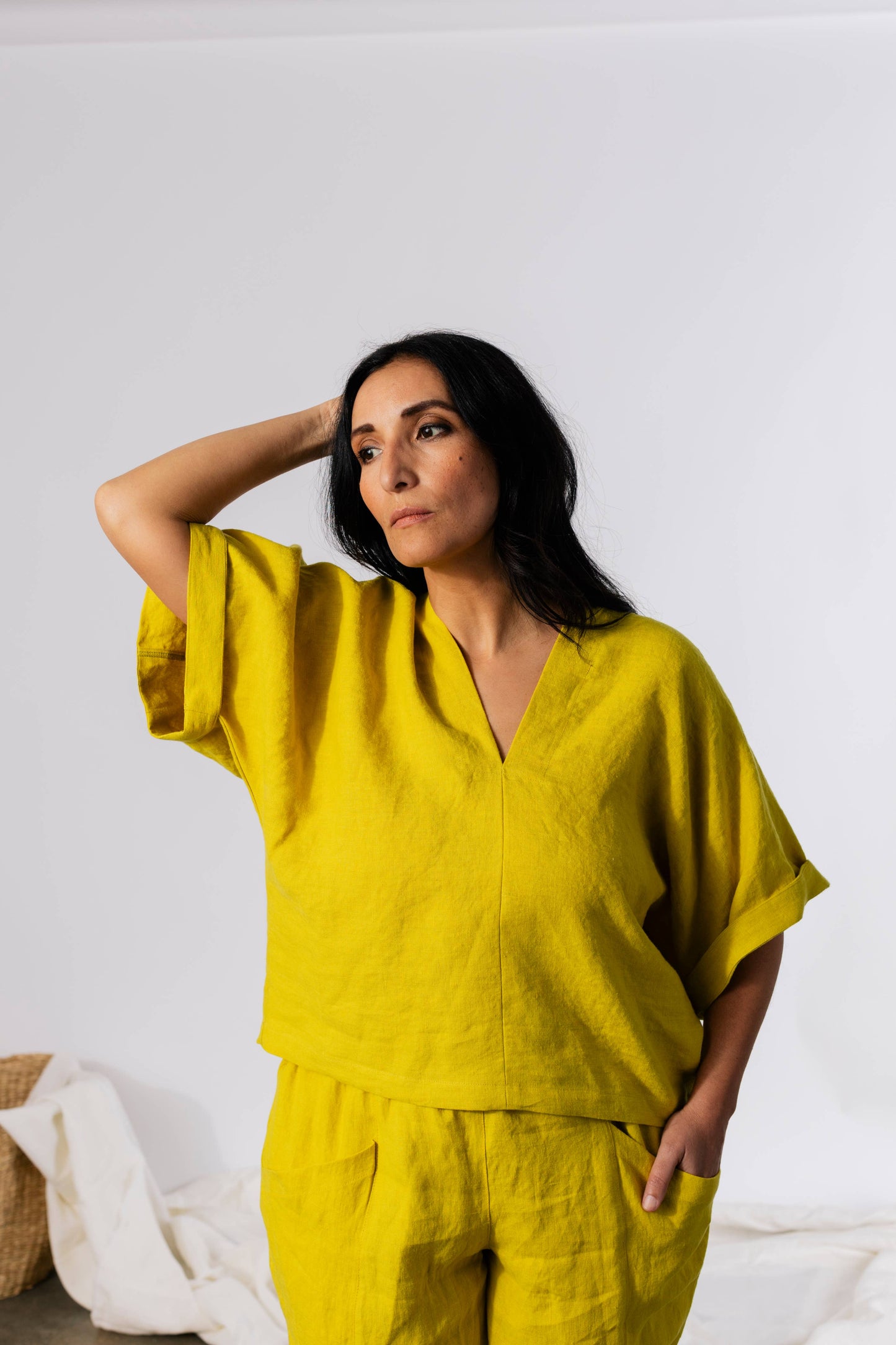 Pamut Apparel - Judith Top - Linen: White / XS