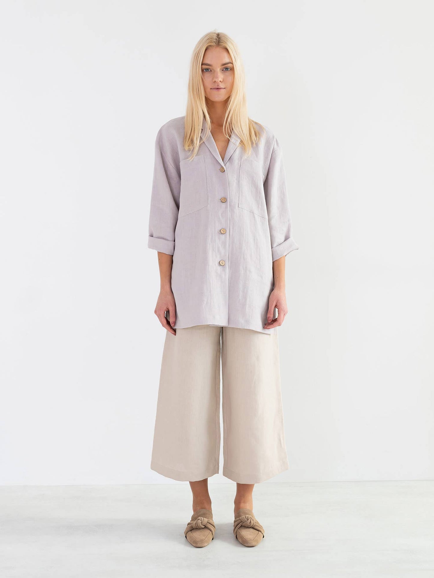 Love and Confuse - Rosemary Linen Shirt: White / XS
