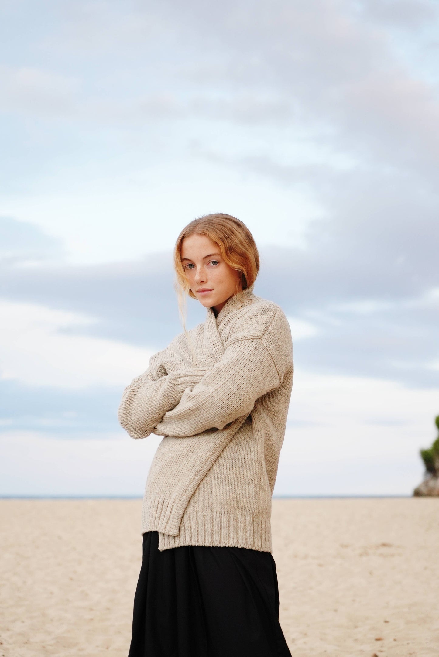 CECILIA SÖRENSEN - 900 Artisan Cardigan – Pure Merino Wool: Natural Beige / M/L