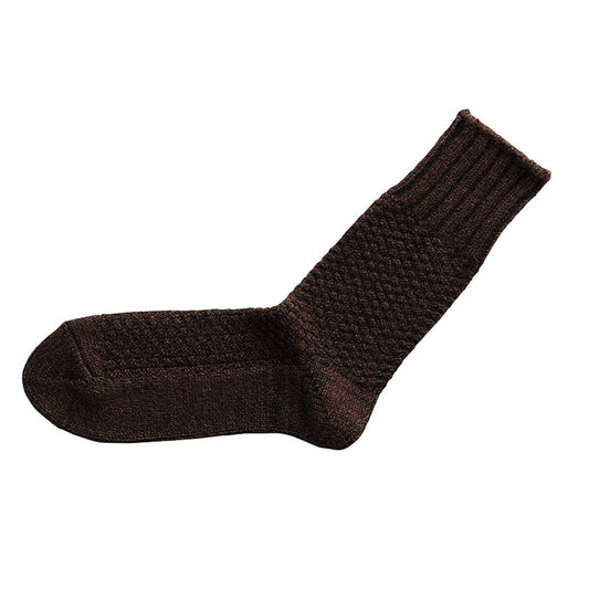 NISHIGUCHI KUTSUSHITA - NK0701 Wool Cotton Boots Socks: Brown / M (USM7-9/USW8-10/EUR40-43)