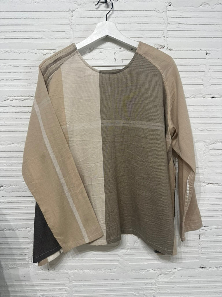 Tamaki-Niime T-Ragi Cotton Scoop Top