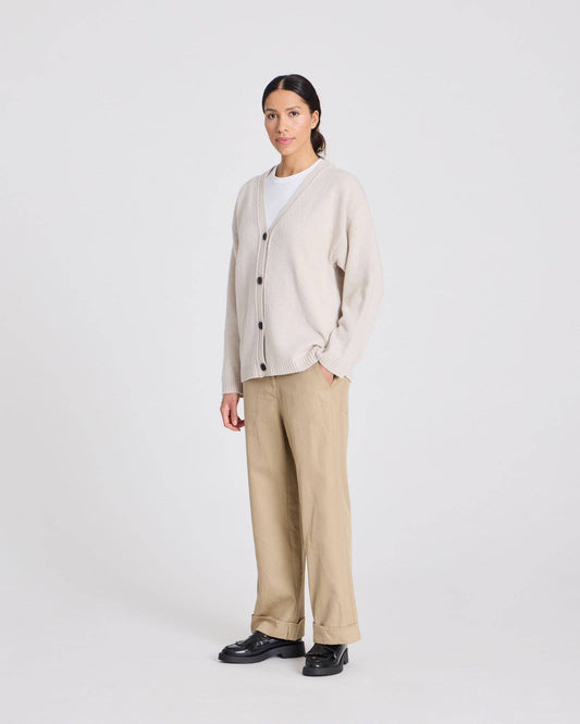 gai-lisva - Edith Lambswool Cardigan GOTS 243975 - island fossil: M