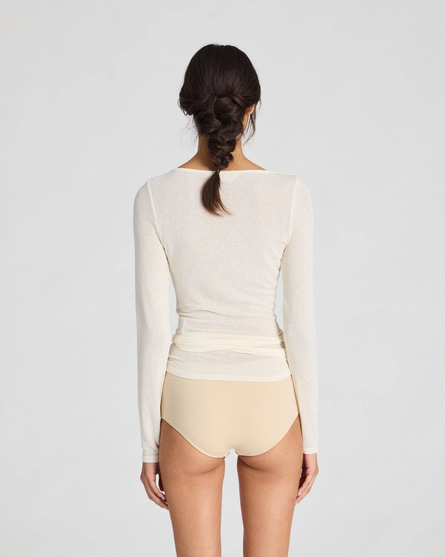 Signe Wool Super fine Merino blend Wrap Top - Cream or White