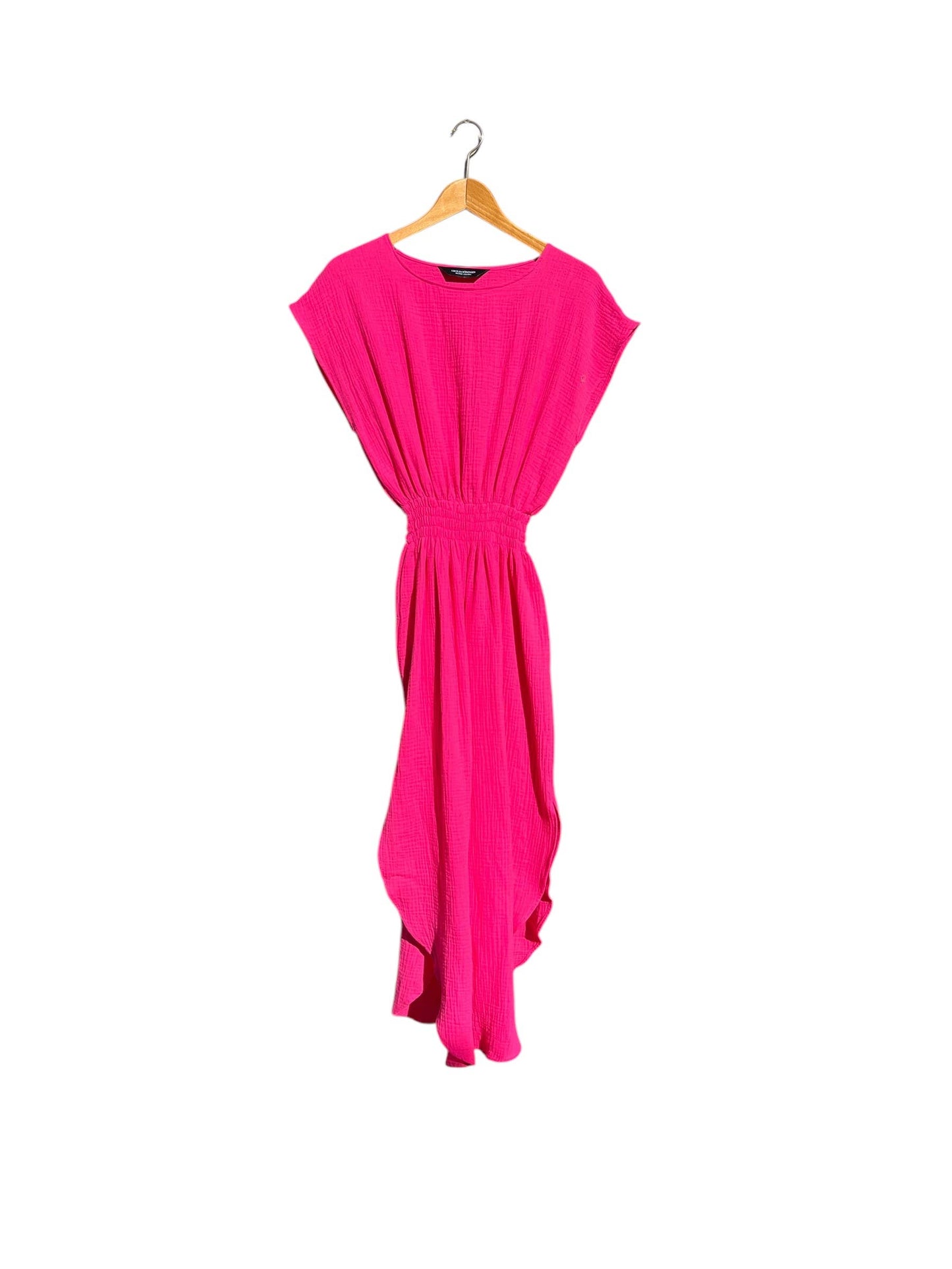 CECILIA SÖRENSEN - 734 MAIMÓ Gathered dress in soft organic cotton muslin: Navy blue