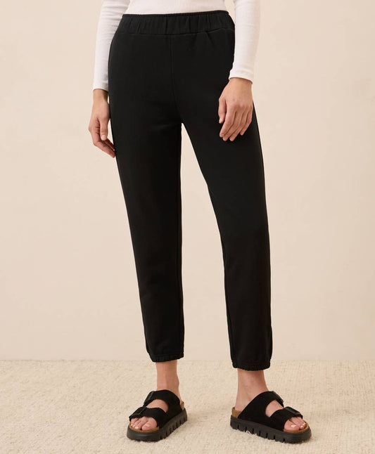 Kimmie Brushed Fleece Sweat Pant: Organic Cotton in Black