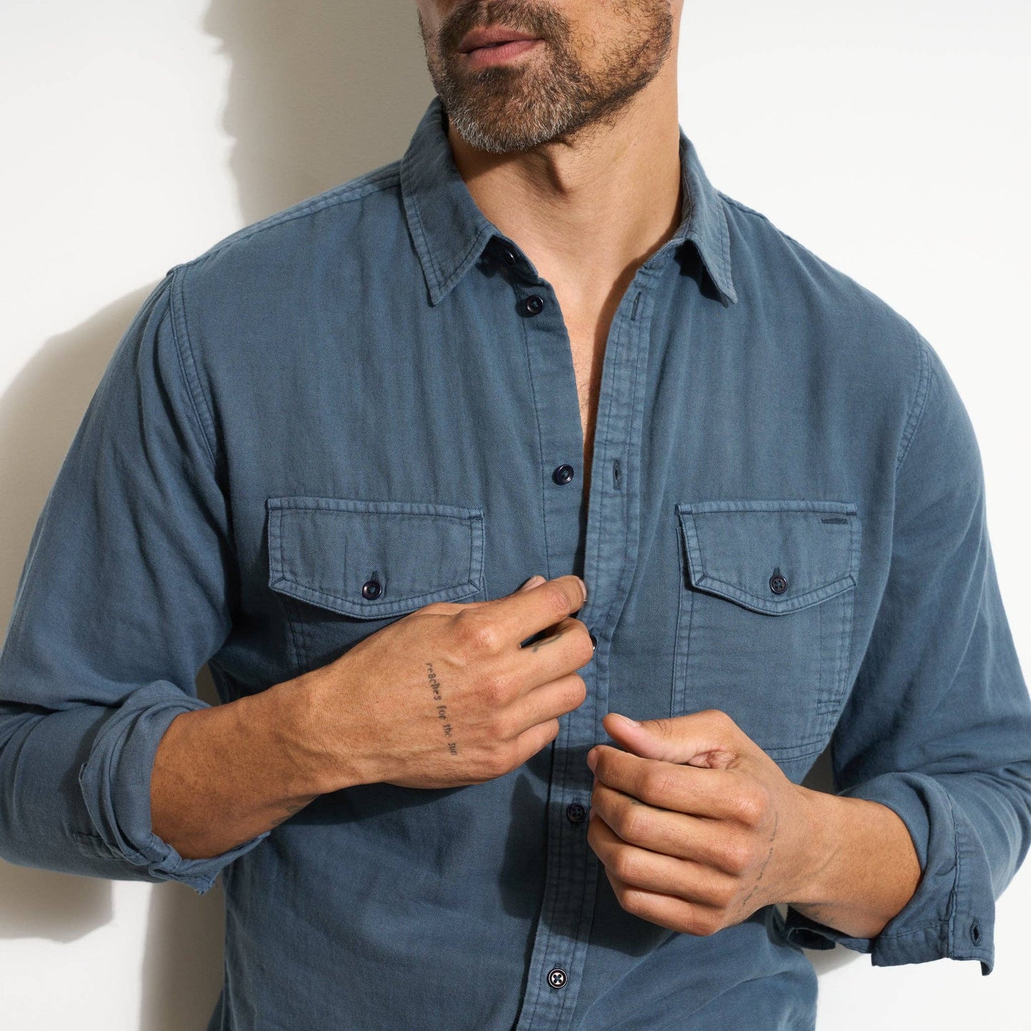 Rowan - Leeds Double Layer Cotton Gauze Shirt: Flint Gray / XL / MWTP0010
