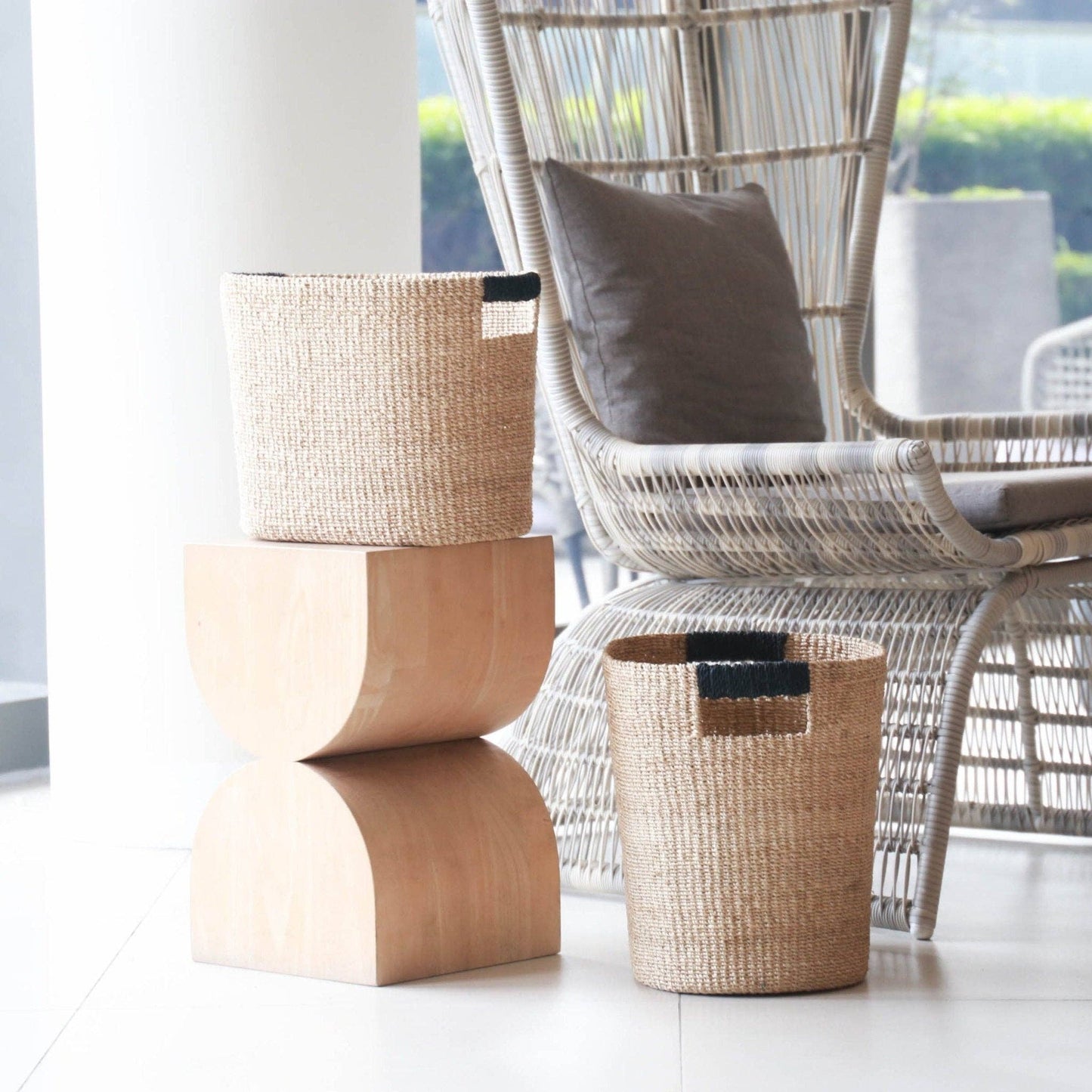 Oval Hemp Storage Baskets Medium and Large