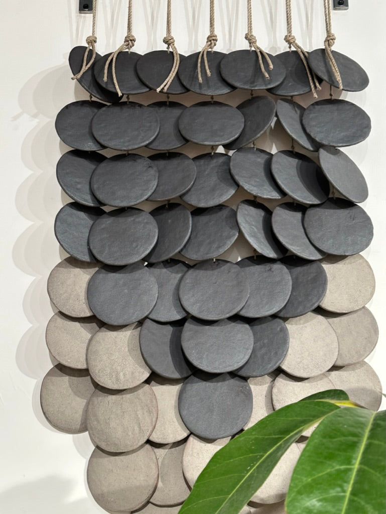 MQUAN Disc Wall Hanging Black & Grey, White Oak