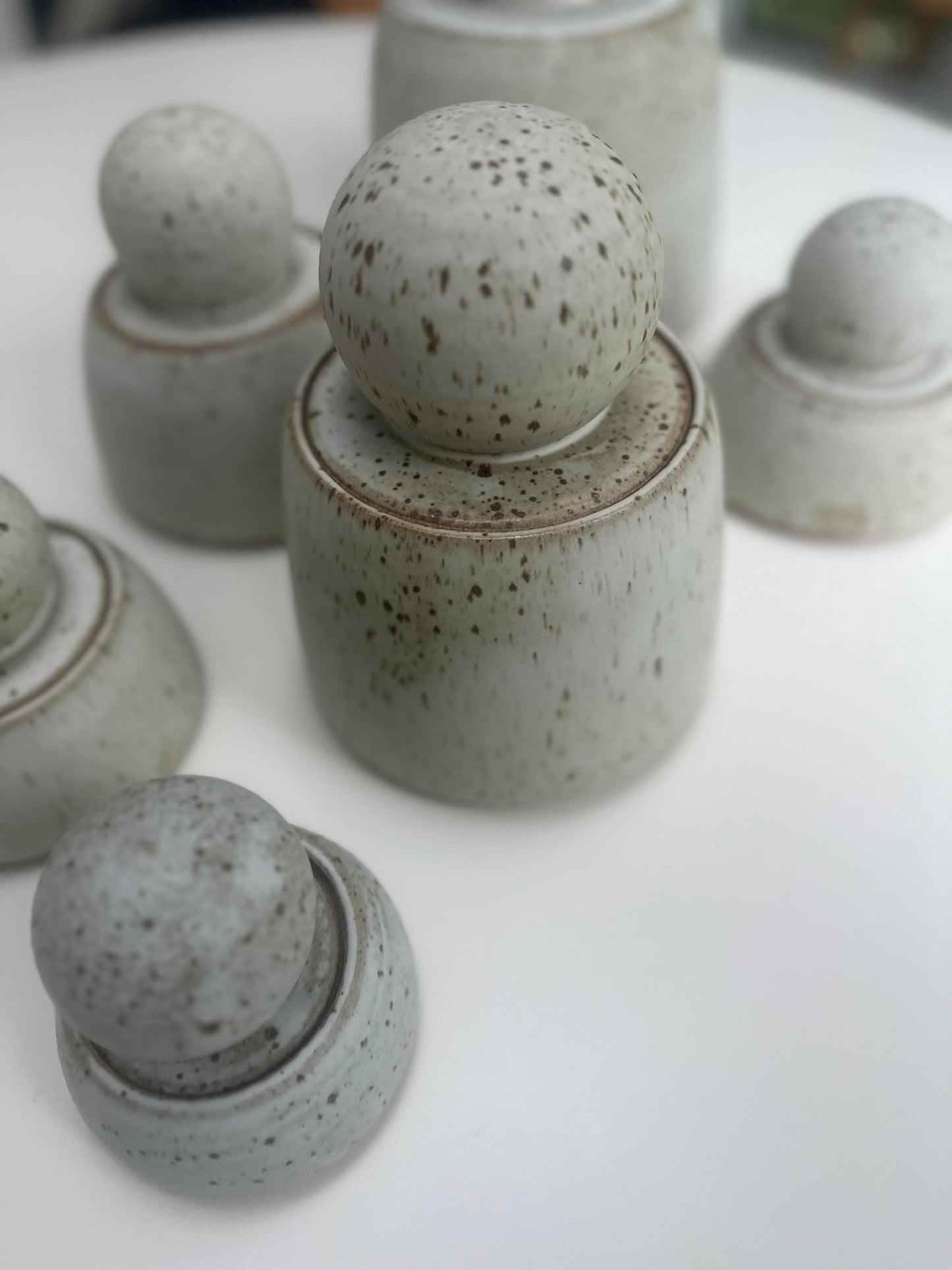 Alabaster White Stash Ceramic Jar Vessels Medium