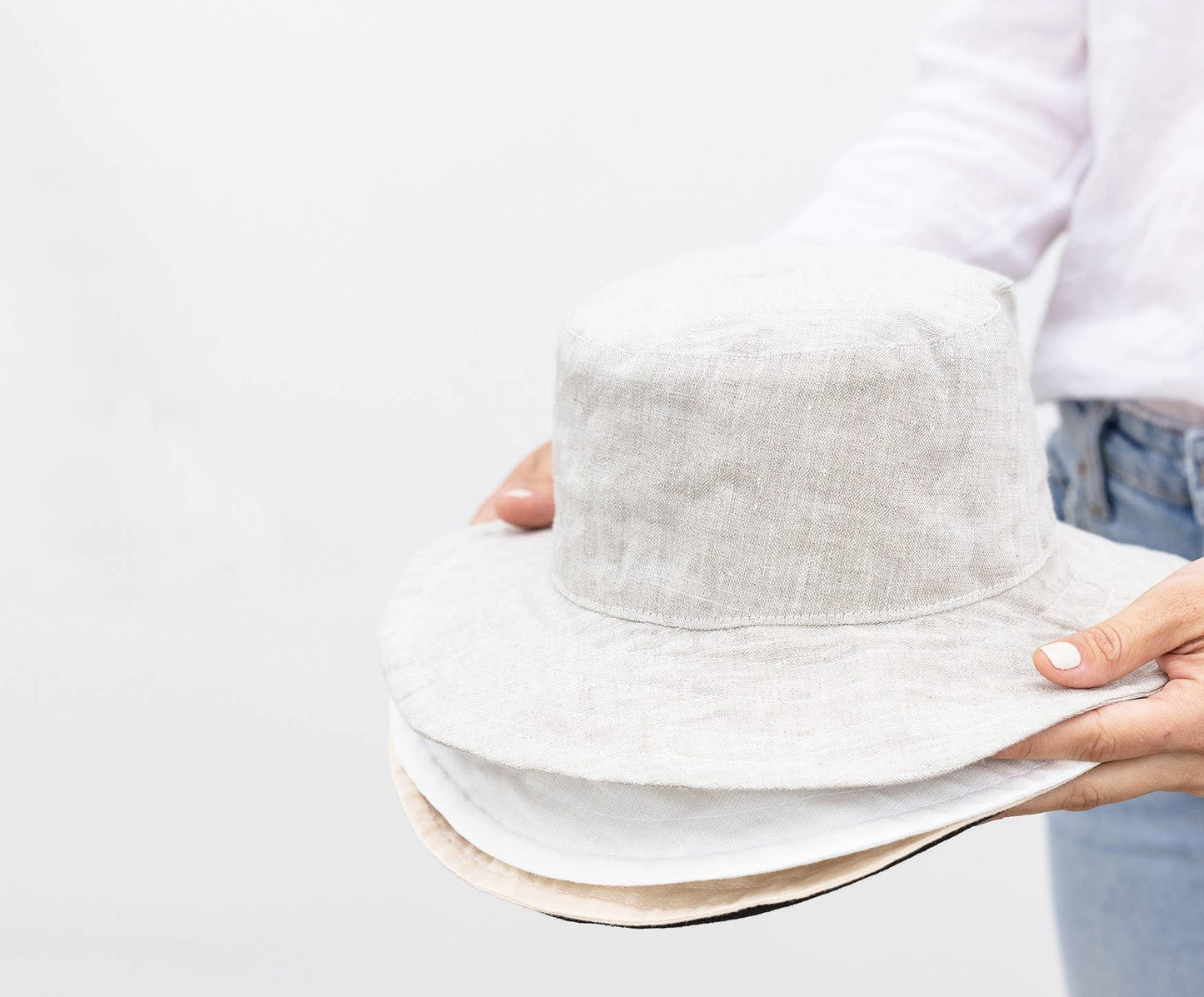 Celina Mancurti, LLC - Linen Bucket Hat: Oatmeal