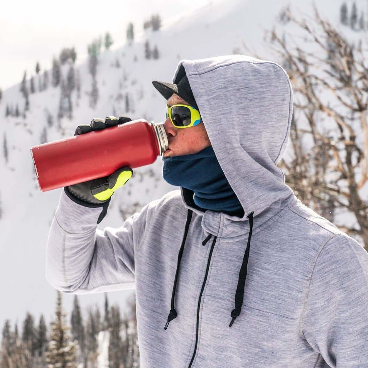 Minus33 Merino Wool - Men's Brushed Merino Wool Full-Zip Hoodie - Heavyweight: Black / L