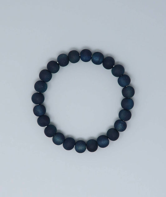Kyoto Japan Craft Women's Indigo Pearl Prayer Bead Bracelet