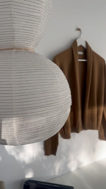 Blair Cashmere Seamless Open Cardigan -Camel
