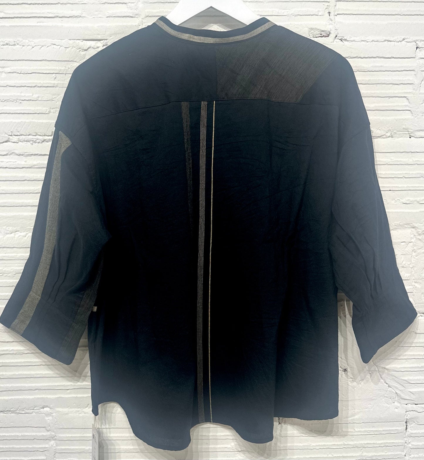 Flat Thin Collar Button Up, Organic Cotton Tamaki Niime