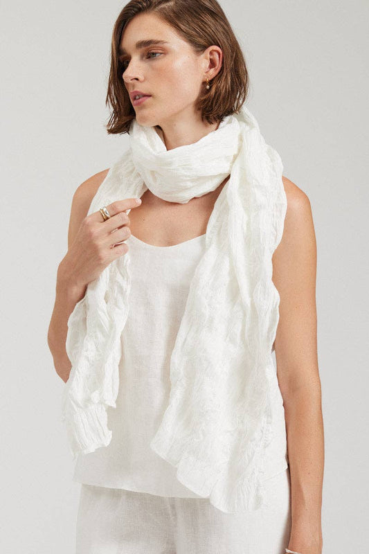 there. elsewhere - Textured Cotton Scarf: Off White