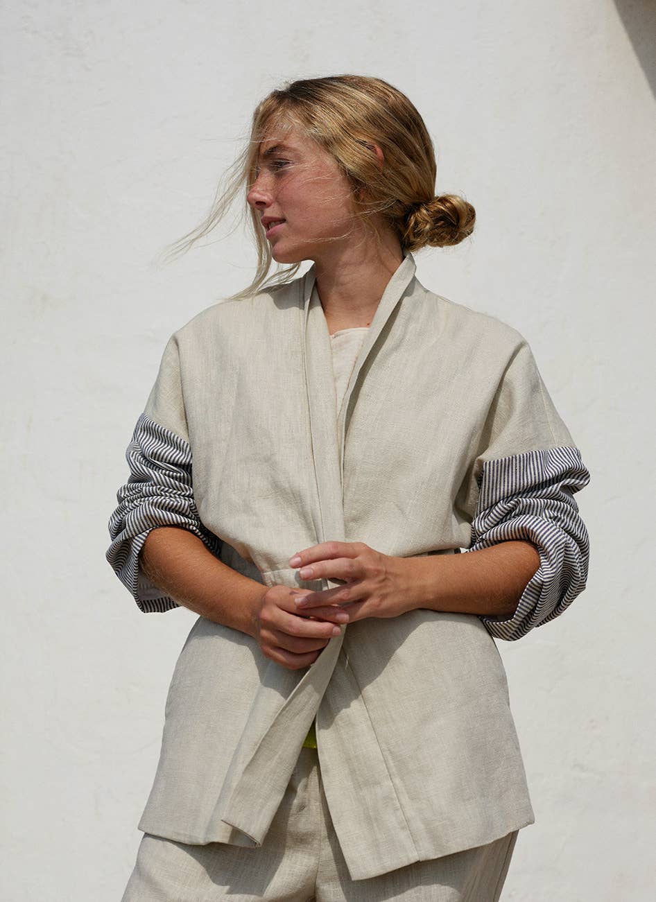 CECILIA SÖRENSEN - 316 NOPAL JACKET linen : Blue