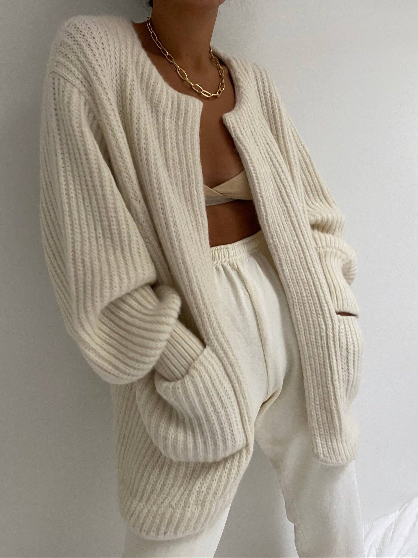 Na Nin - Dylan Knitted Alpaca Coat: Ivory / O/S