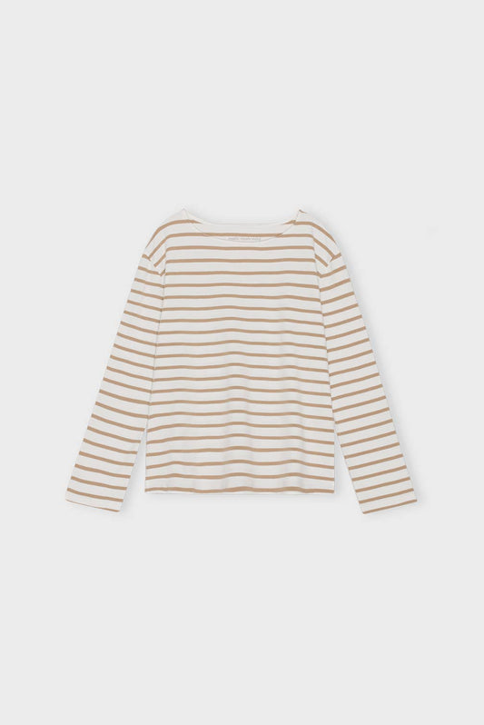 moshi moshi mind - Blessed sweatshirt stripe - ecru / warm sand: S