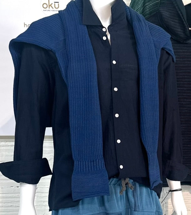 Button Down Shirt -Long Sleeve in Organic Cotton by Tamaki-Niime