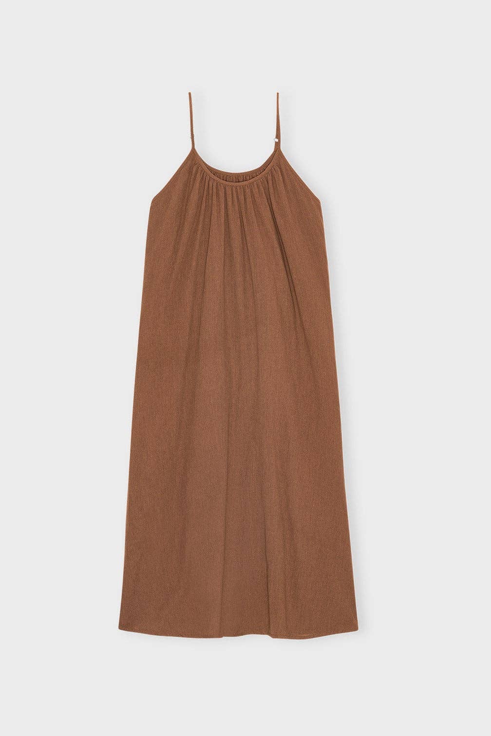 moshi moshi mind - Cave dress gauze: Dark terracotta / S