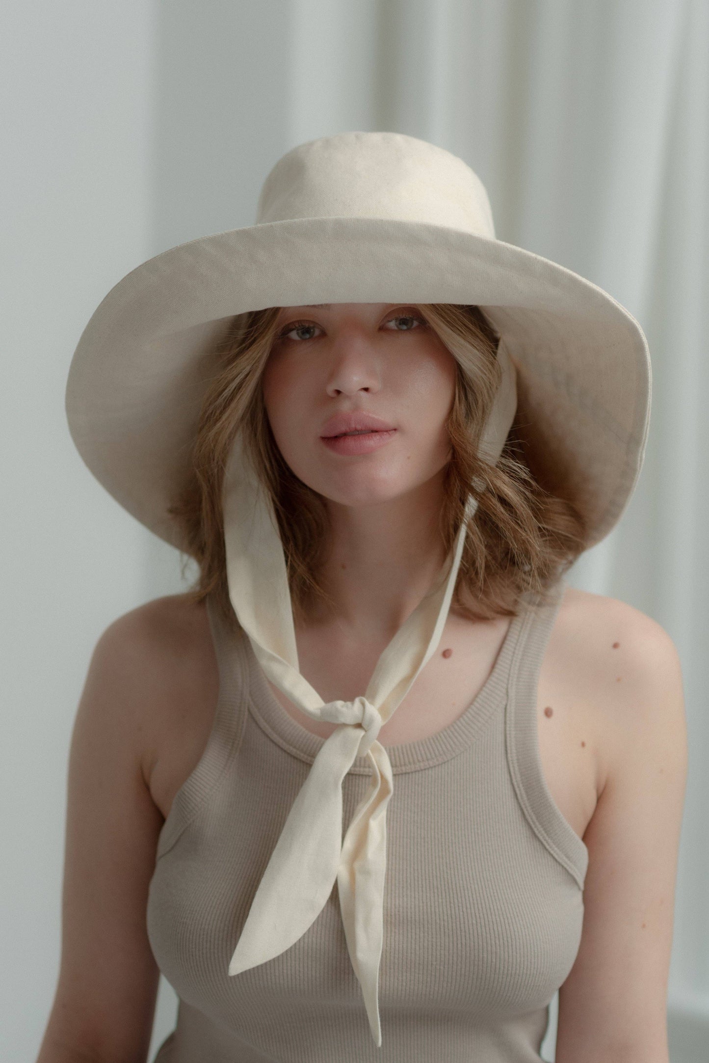 Small Lot - Canvas Hat | Wide Brim with Tie: M/L 24" / 61cm