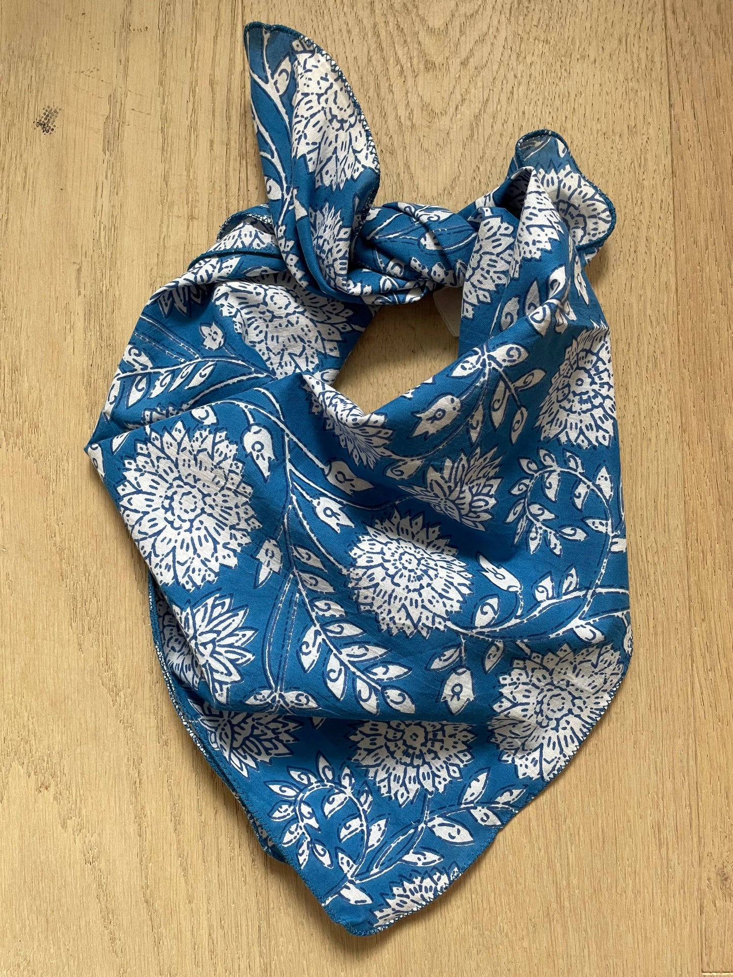 and for Good - Bandana Scarf - Hydrangea Beauty Cobalt Square