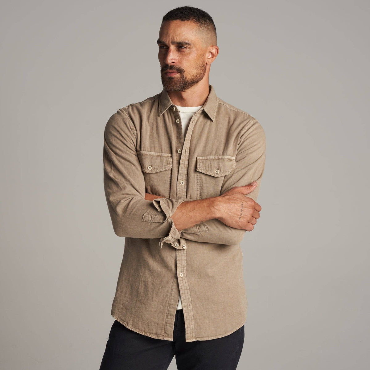 Rowan - Leeds Double Layer Cotton Gauze Shirt: Pacific / L / MWTP0010