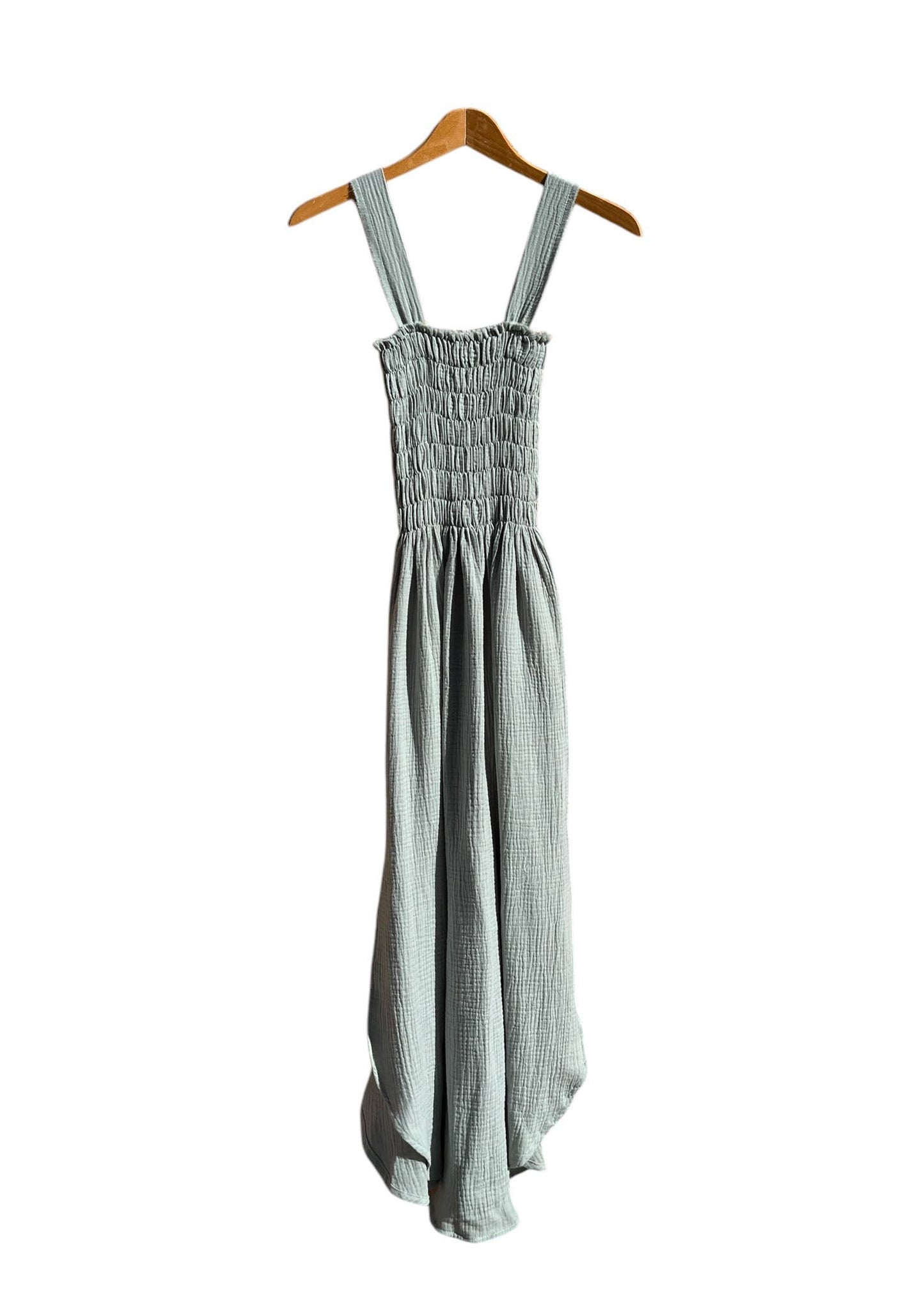 CECILIA SÖRENSEN - 737 ALENC Strap dress in organic cotton muslin: Dusk blue