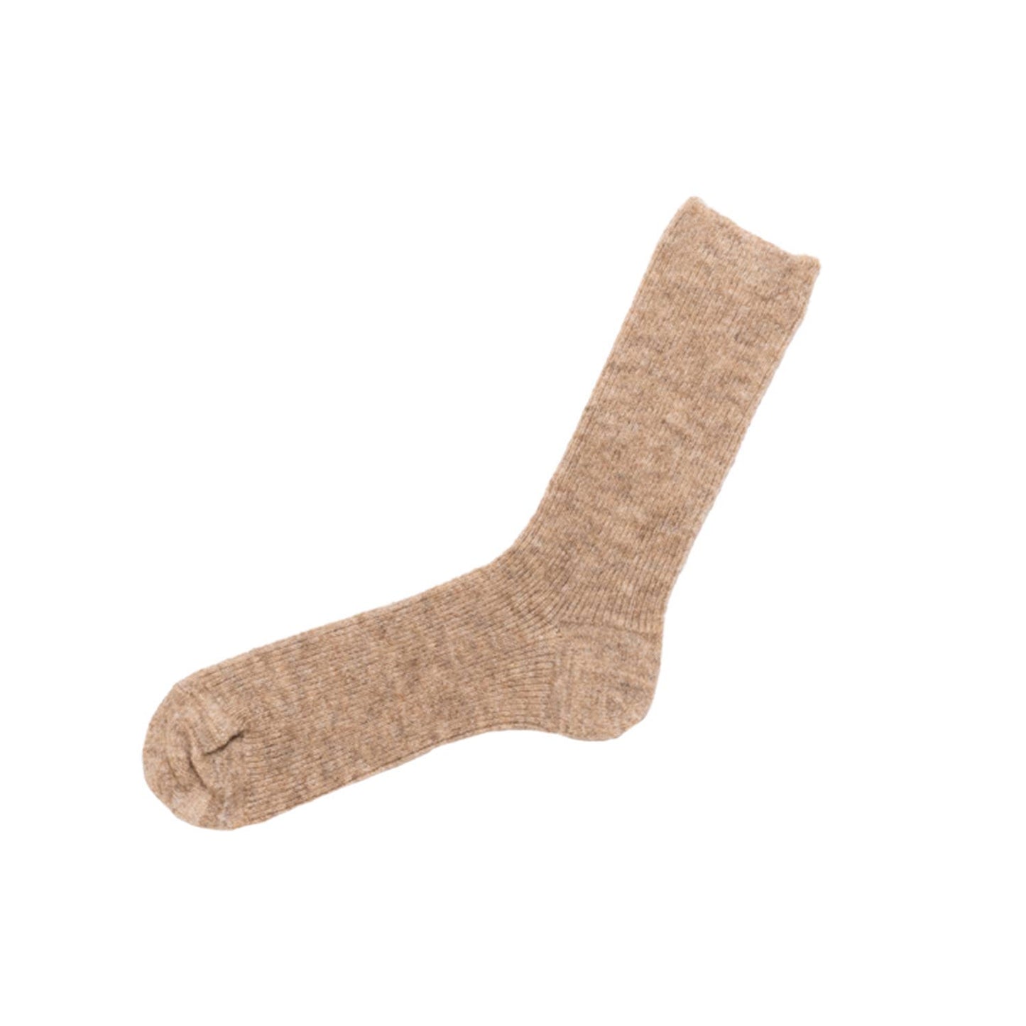 NISHIGUCHI KUTSUSHITA - HK0601 Suri Alpaca Ribbed Socks  S/M: Brown / M (USM7-9/USW8-10/EUR40-43)