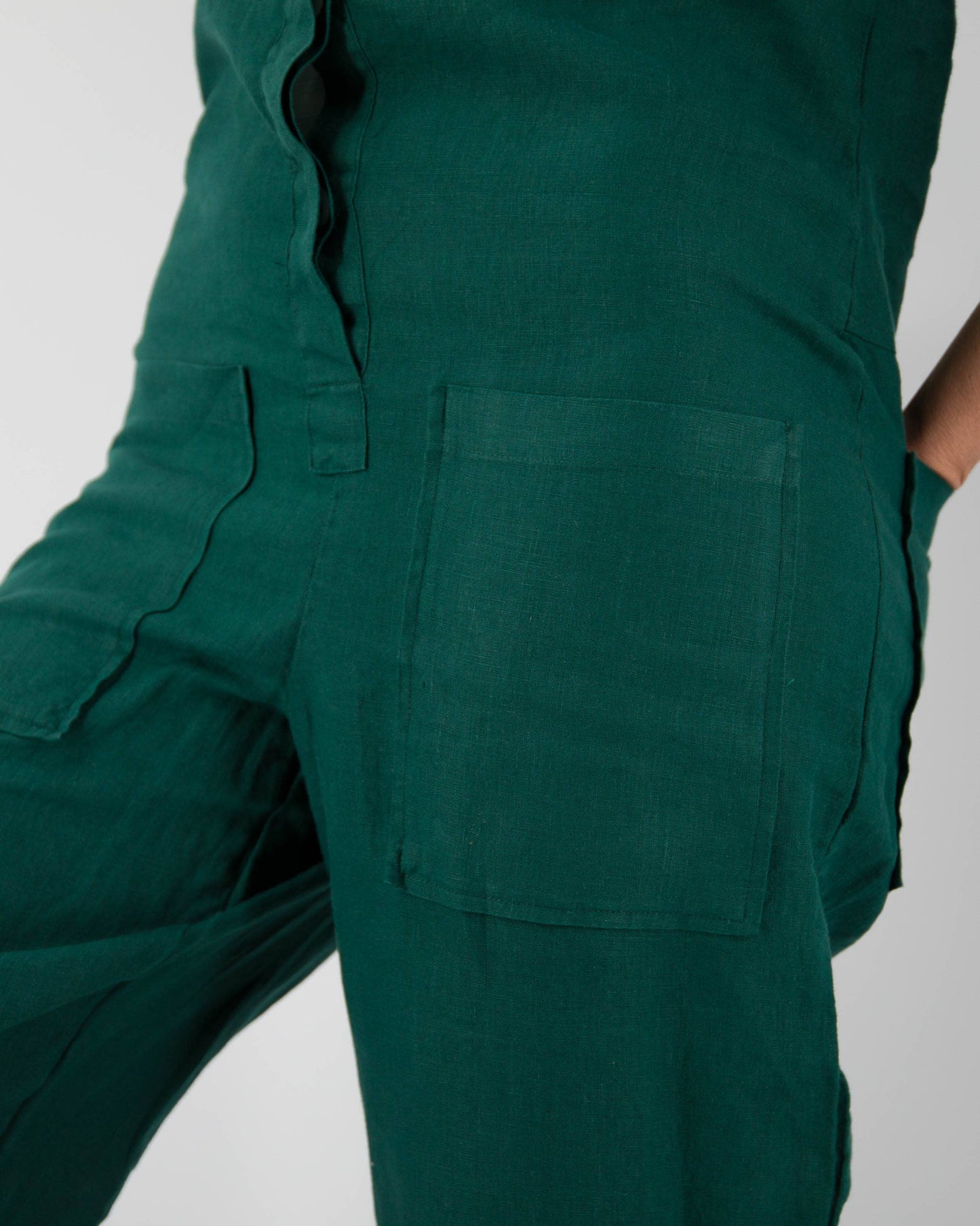 Sunday Morning - Isabelle Linen Jumpsuit: Charcoal / Medium