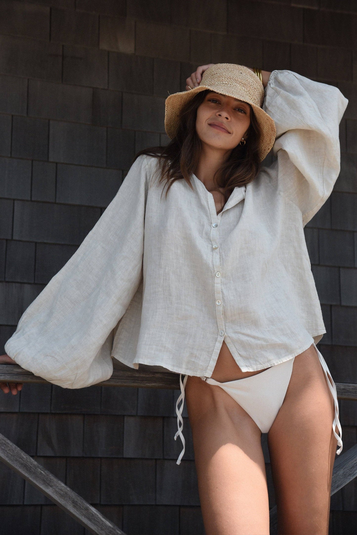 Lily Linen Blouse // Moon