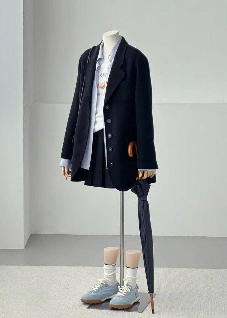 Carter Black Merino Wool Blazer: Medium Size Womens (8)