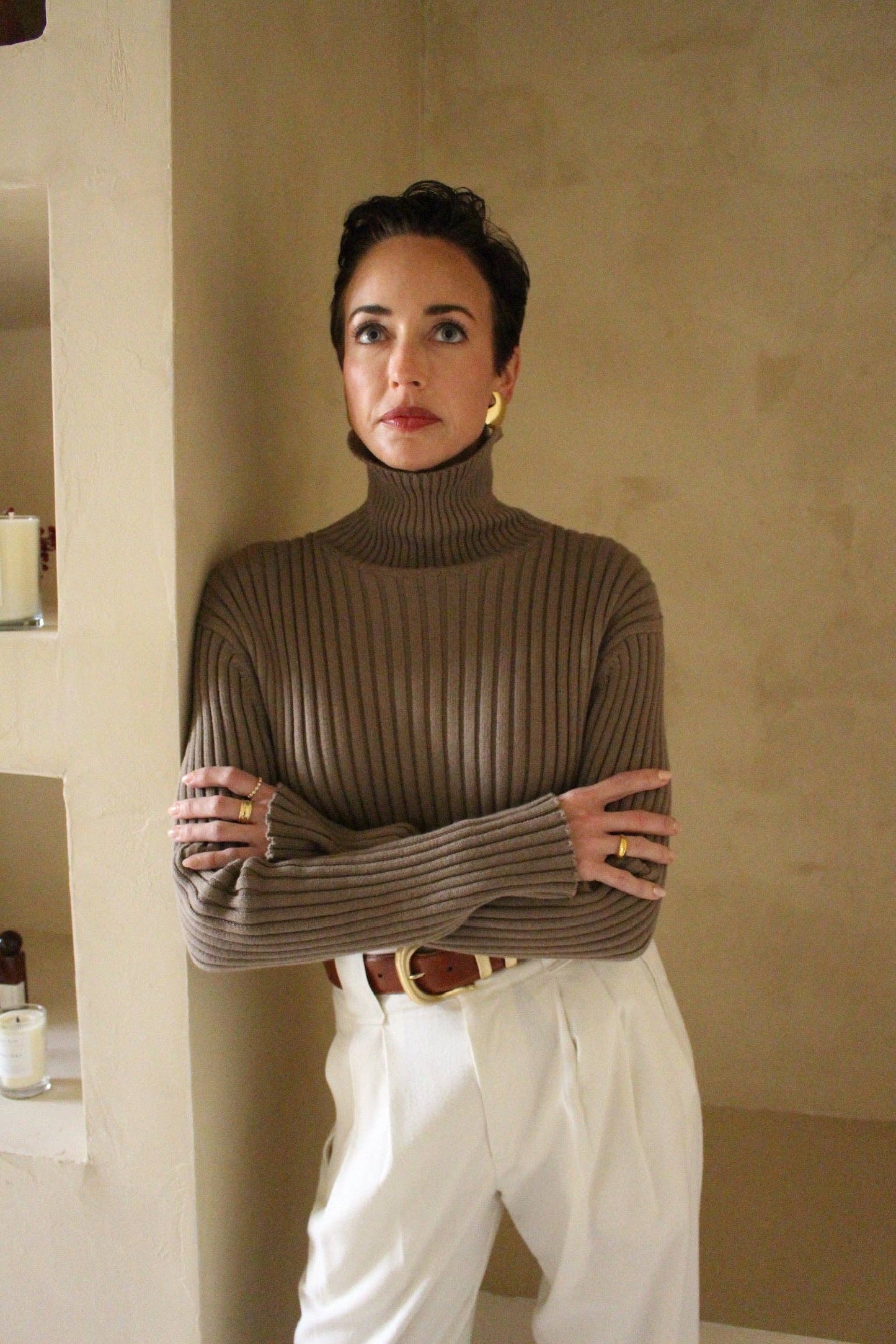 Na Nin - Montana Pima Cotton Turtleneck: Onyx / O/S