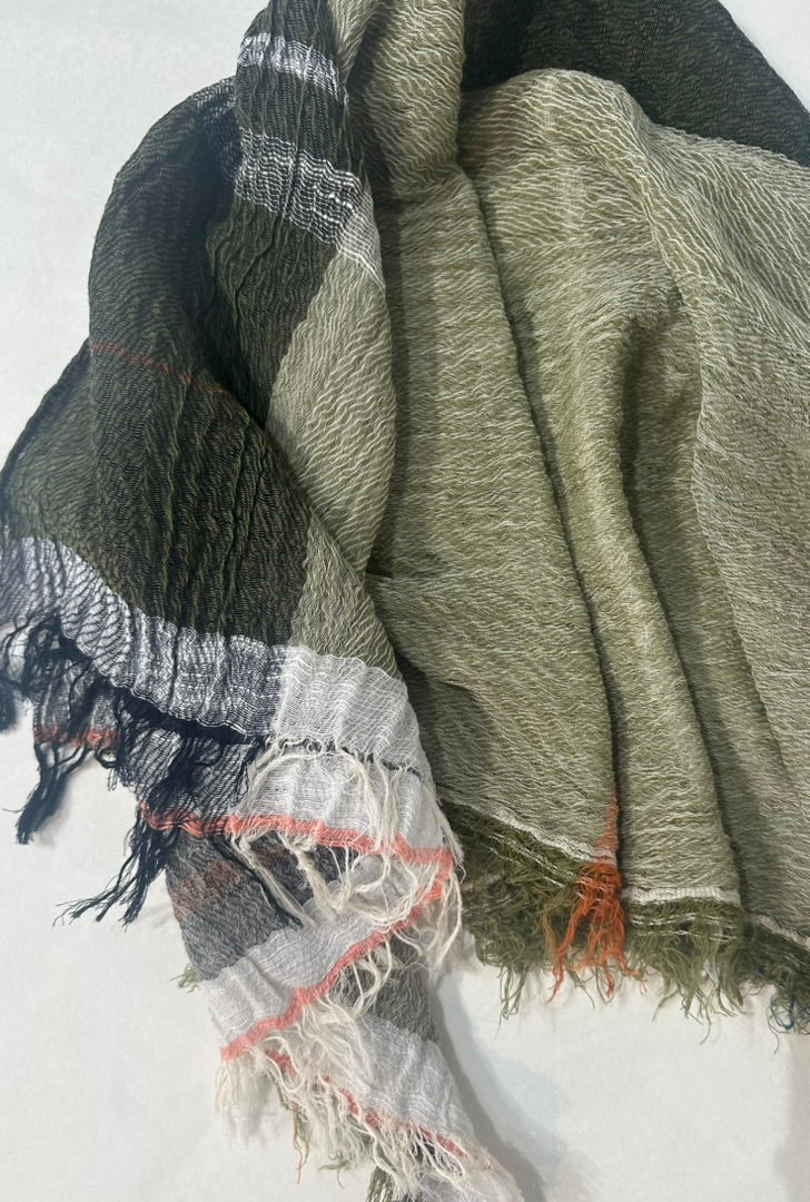 Roots Middle Gauze Cotton Scarves 21'' x 70'' from Japan