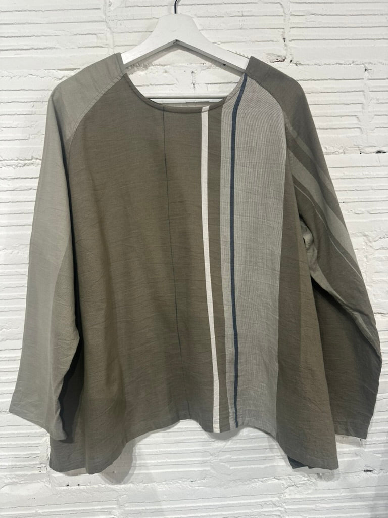 Tamaki-Niime T-Ragi Cotton Scoop Top