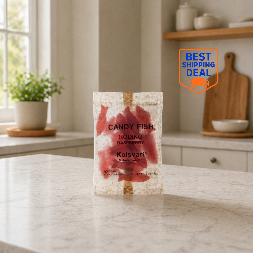 Casacella Foods - Kolsvart Roding Raspberry Swedish Candy Fish