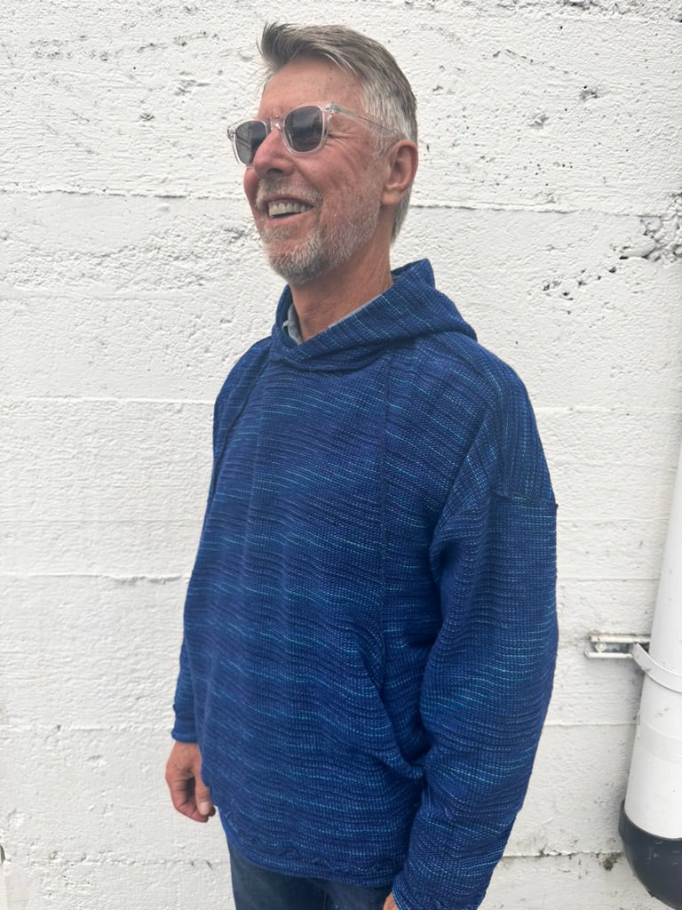 Tamaki Niime Dub Dub Pocket reversible hoodie in organic cotton from Japan