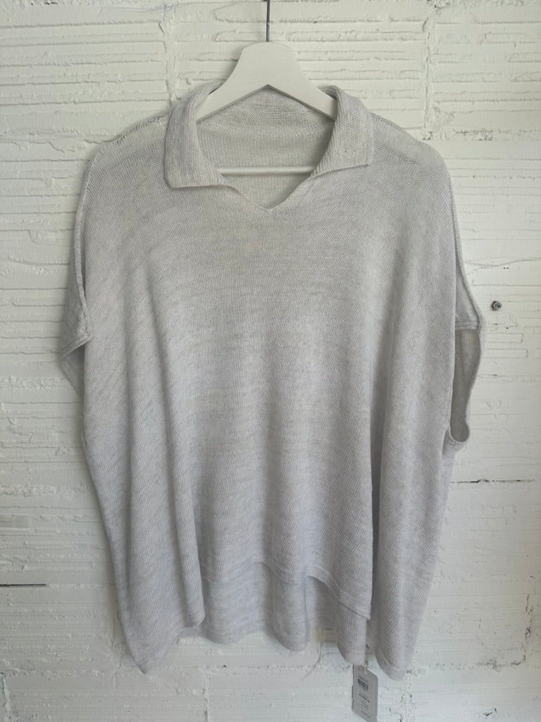 Knit Drape Polo top from Tamaki Niime
