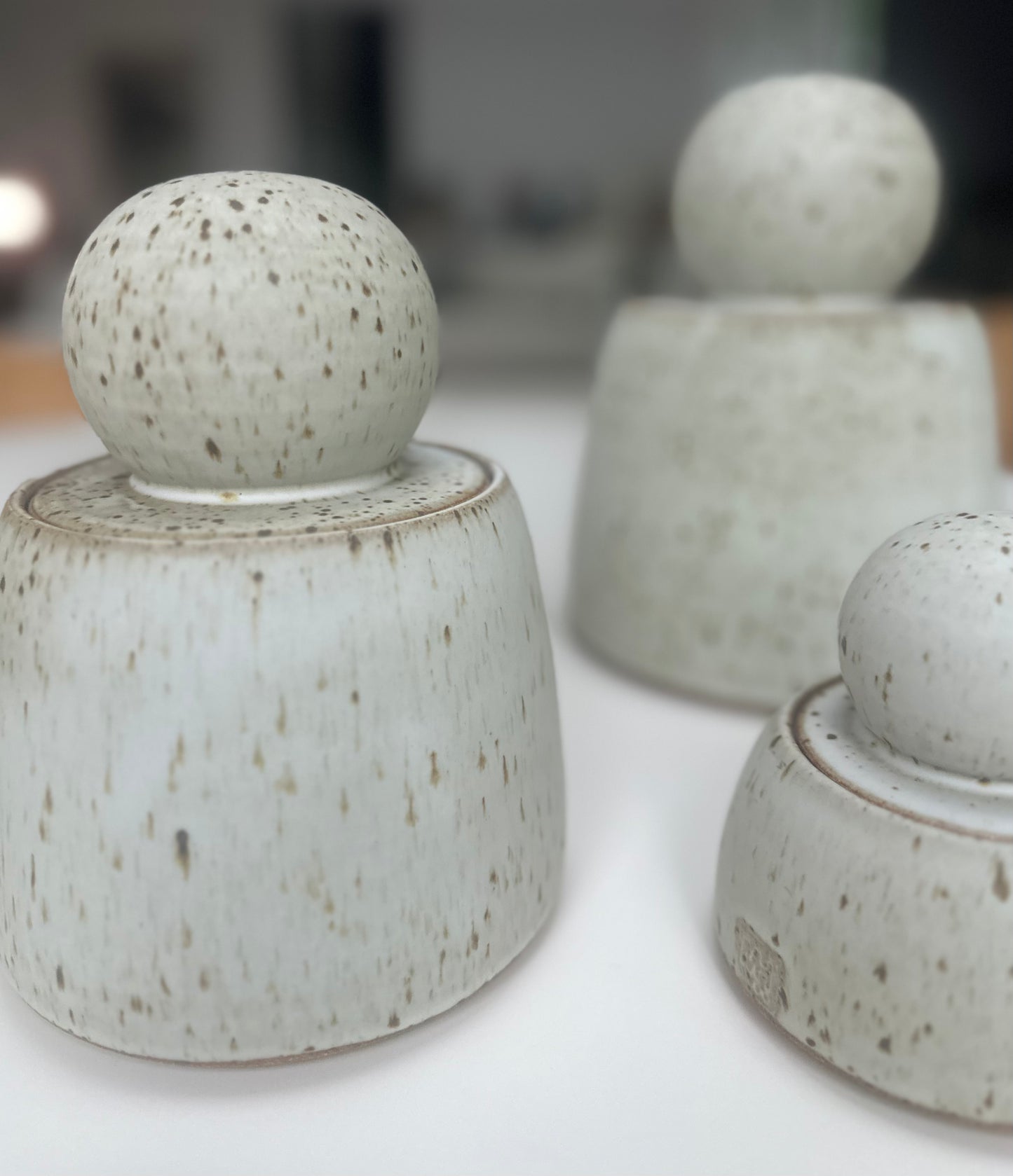 Alabaster White Stash Ceramic Jar Vessels Medium
