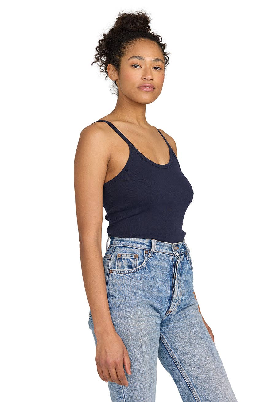 US Blanks - Baby Rib Tank - 100% Organic: Midnight / M