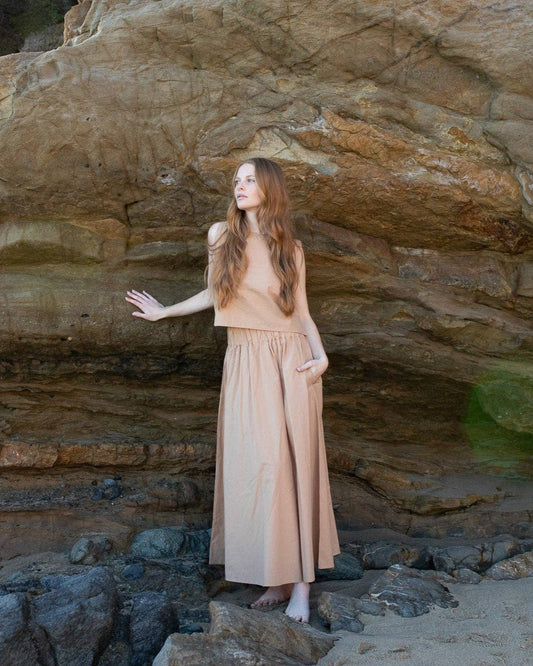Honest Cotton - Palmer Skirt: Almond / S/M