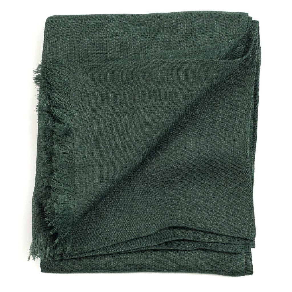 MIdnight Gray Linen Silk Handwoven Scarf: