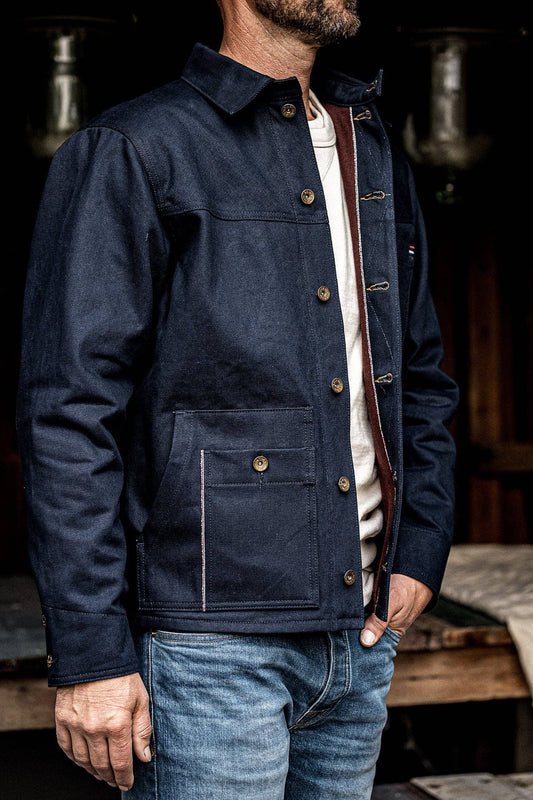 WiesMade - Men | Nico Chore Coat | Selvedge - Navy: Navy Raw Selvedge / M